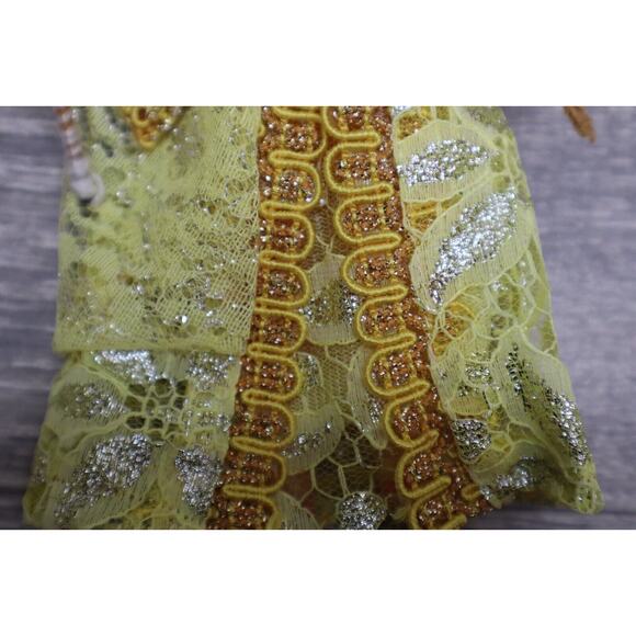 Vintage Arabian Princess Bride Tradition Dress Yellow Lace Dress Fashion Doll - Picture 11 of 13